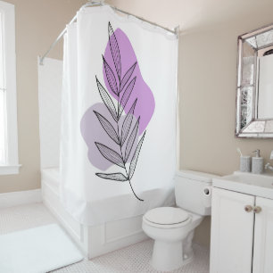 Boho purple flower shower curtain