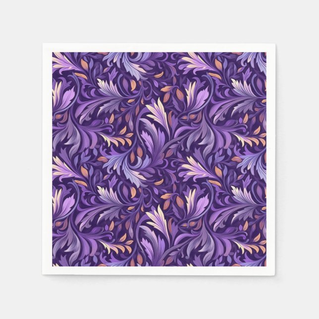 Boho purple foliage napkin (Front)