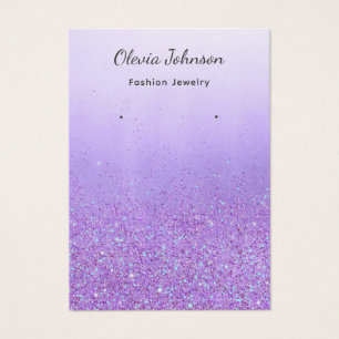 Boho Purple glitter jewellery earring display card