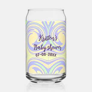 Boho purple green baby shower marble rustic modern can glass