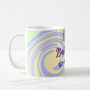 Boho purple green baby shower marble rustic modern coffee mug