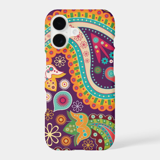 Boho Purple Hippy 60s Retro Paisley Samsung Galaxy iPhone Case (Back)