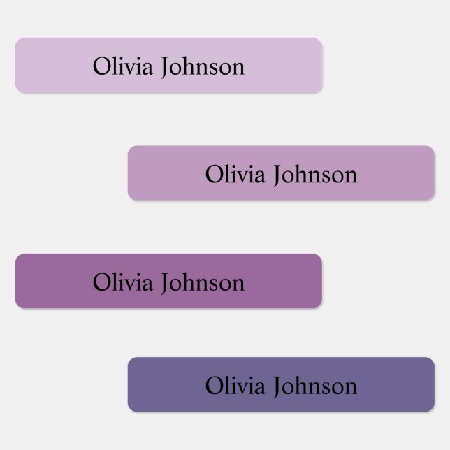  Boho purple Kids Waterproof Name Labels (Group)