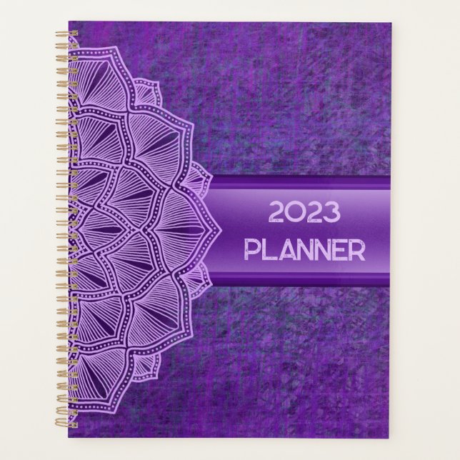 Boho Purple Mandala 2023 Planner (Front)
