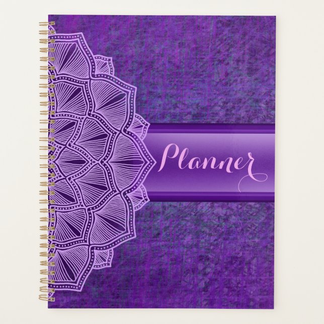 Boho Purple Mandala Large Planner (Front)