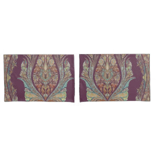 BOHO Purple Paisley Tribal India Bohemian Pattern Pillowcase