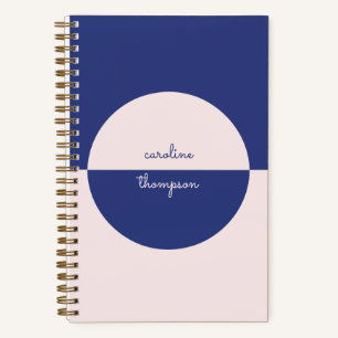 Boho Purple Pink Shape & Script Name Notebook