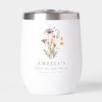 Boho Purple Wildflowers Bridal Shower Custom