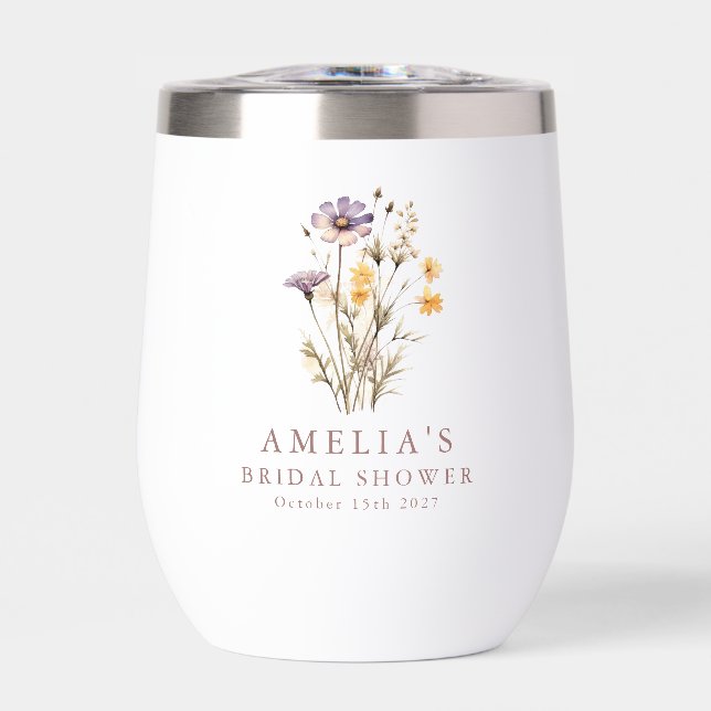 Boho Purple Wildflowers Bridal Shower Custom (Front)