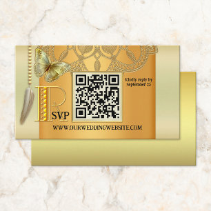 Boho QR Code Dreamcatcher Wedding Enclosure Card