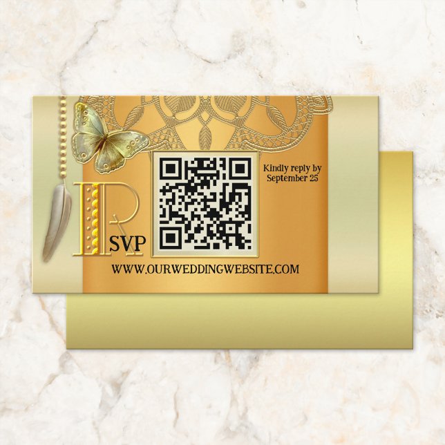Boho QR Code Dreamcatcher Wedding Enclosure Card (Creator Uploaded)
