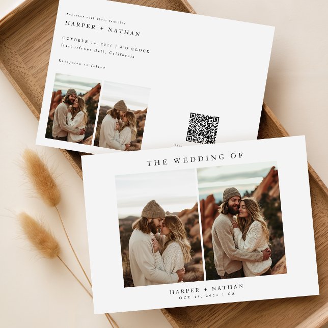 Boho QR Code Photo Wedding Invitation (Creator Uploaded)
