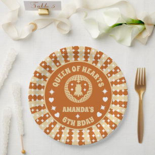 Boho Queen Of Hearts Birthday Party Paper Plate