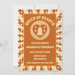 Boho Queen Of Hearts Birthday Party Photo Invitation