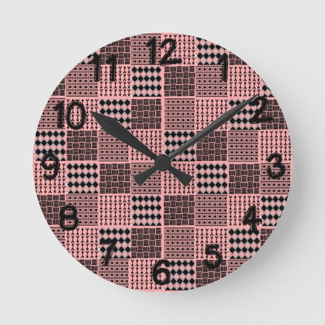 Boho Quilt Round Clock (Front)