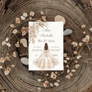 Boho Quinceanera Spanish Invitation