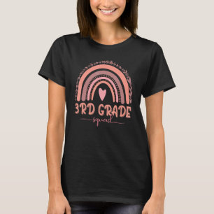 Boho Rainbow 3rd Grade Squad Teacher First Day Of  T-Shirt