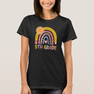 Boho Rainbow 5th Grade Squad Teacher First Day Of T-Shirt