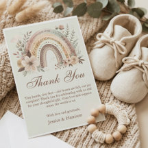 Boho Rainbow And Flowers Baby Shower