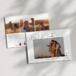 Boho Rainbow and Hearts Four Photo Happy New Year Holiday Card<br><div class="desc">Celebrate the joy of the season with this boho rainbow and hearts four photo happy new year holiday card. The unique and chic editable script creates a touch of charm and individuality. Its simple design features colourful bohemian rainbows, hearts, and Christmas trees that evoke a whimsical winter ambiance. With a...</div>