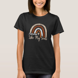 Boho Rainbow Awesome Like My Sons Mum Dad Rainbow  T-Shirt