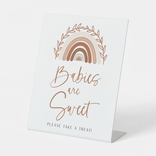 Boho Rainbow Babies are Sweet Baby Shower Sign (Front)