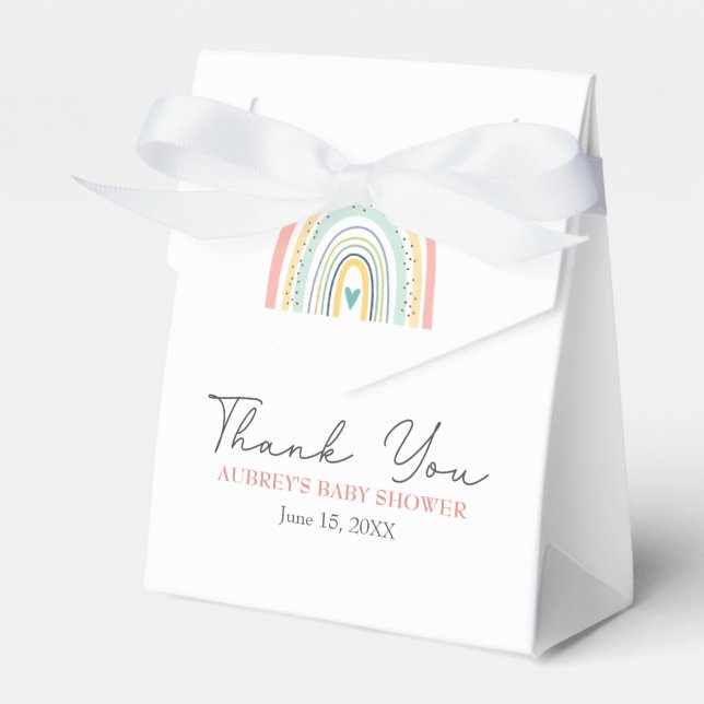 Boho Rainbow Baby Gender Neutral Baby Shower Favou Favour Box (Front Side)