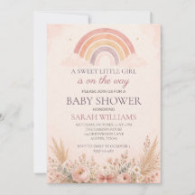 Boho Rainbow Baby Girl Shower