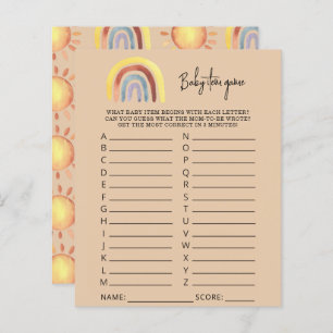 Boho Rainbow Baby Item Game. Baby Shower Game