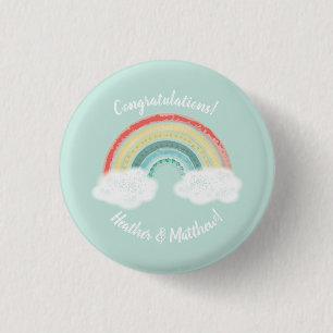 Boho Rainbow Baby Shower 3 Cm Round Badge