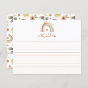Boho Rainbow Baby Shower Advice Card
