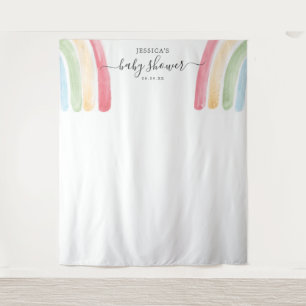 Boho Rainbow Baby Shower Backdrop Photo Booth Tapestry