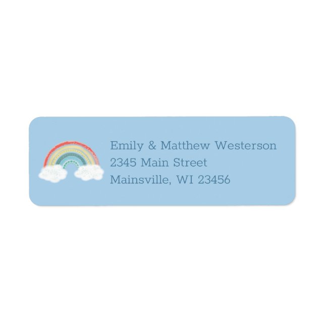 Boho Rainbow Baby Shower Blue Boy (Front)