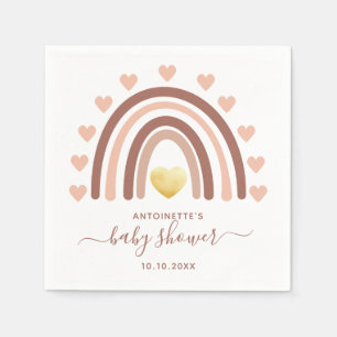 Boho Rainbow Baby Shower Blush Pink Napkin