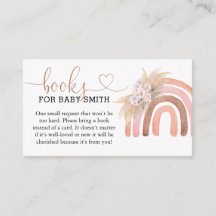 Boho Rainbow Baby Shower Books for Baby