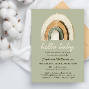 Boho Rainbow Baby Shower Budget Invitation