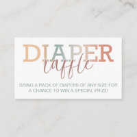 Boho Rainbow Baby Shower Diaper Raffle Card – Wate