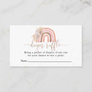 Boho Rainbow Baby Shower Diaper Raffle Enclosure Card