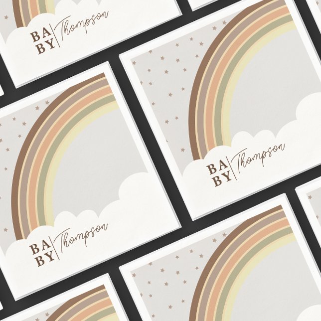 Boho Rainbow Baby Shower Gender Neutral Napkin (Creator Uploaded)