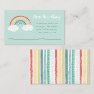 Boho Rainbow Baby Shower Guessing Game Enclosure Card
