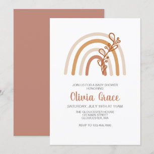 Boho Rainbow Baby Shower Invitation