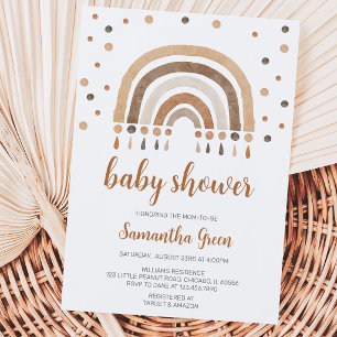 Boho Rainbow Baby Shower Invitation