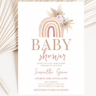 Boho Rainbow Baby Shower Invitation