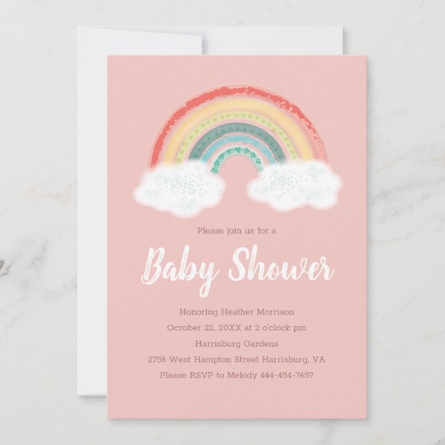 Boho Rainbow Baby Shower Invitation (Front)