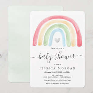 Boho Rainbow Baby Shower Invitation Card