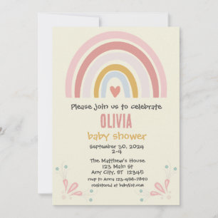 Boho Rainbow Baby Shower Invitation   Customizable