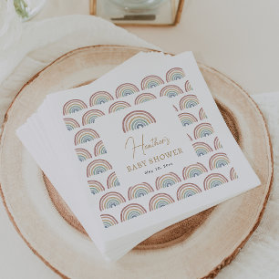 Boho Rainbow Baby Shower Napkin