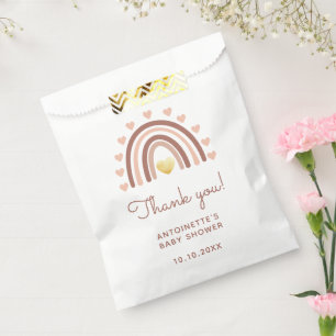 Boho Rainbow Baby Shower Thank You Blush Pink Favour Bags