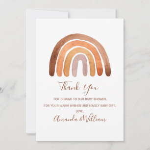 Boho Rainbow Baby Shower Thank You Car