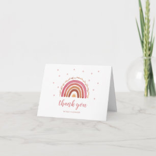 Boho Rainbow Baby Shower Thank You Card